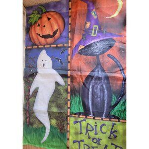 Jetmax ghost flag trick or treat cat witch hanging Halloween home decor